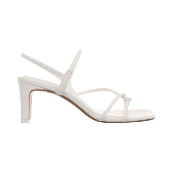 On 34th Womens Cloverr Strappy Block Heels 10018690400 White Smooth 5.5M - Picture 8 of 10